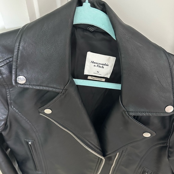 Abercrombie & Fitch Black Faux Leather Jacket - Picture 6 of 7